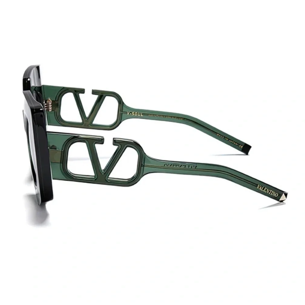 New! Valentino V SOUL VLS 127C, Dark Green Statement Glasses, Authentic